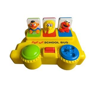 Vintage Preschool Toy 1995 Kids Tyco Pop Up Sesame Street School Bus